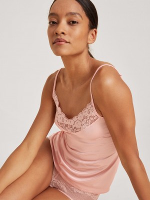 Calida 100% Nature Romance Spaghetti Top, Cradle To Cradle Certified® Unterwäsche Damen Rosa | 12930-PUJC