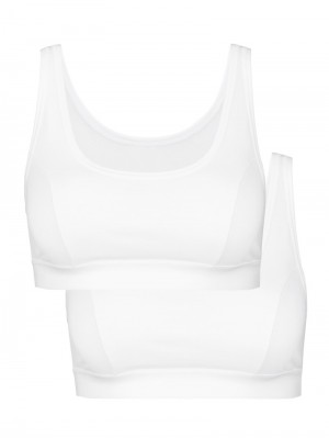 Calida Benefit Women Bustier, Pack Of 2 Unterwäsche Damen Weiss | 92637-ZMFC