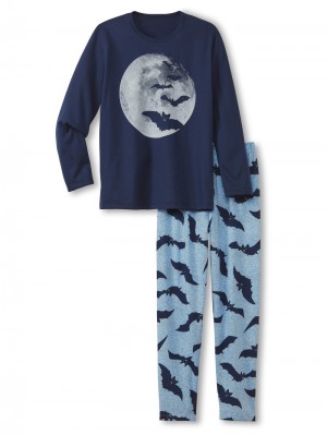 Calida Boys Bat Pyjama Pyjama Kinder Blau | 84096-WYCN