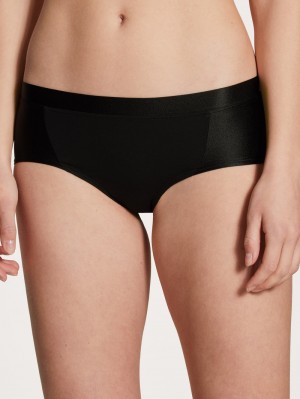 Calida Cate Panty, Low Cut Unterwäsche Damen Schwarz | 49651-OPST