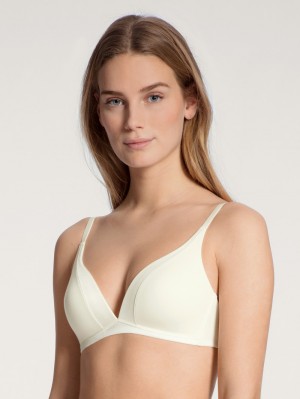 Calida Cate Triangle Bra With Padding Unterwäsche Damen Alabaster Crème | 52086-YMSQ