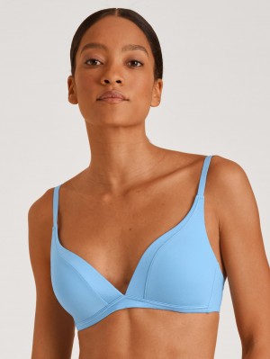 Calida Cate Triangle Bra With Padding Unterwäsche Damen Blau | 93185-FPHG