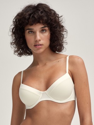 Calida Cate T-shirt Bra Unterwäsche Damen Alabaster Crème | 43591-VHYJ