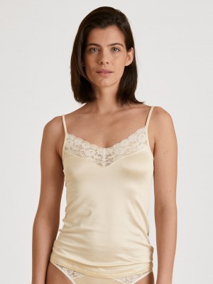 Calida Circular Romance Spaghetti Top, Cradle To Cradle Certified® Unterwäsche Damen Weiß | 93702-ZEUH