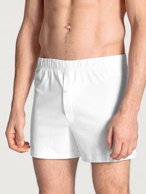 Calida Cotton Code Boxer Shorts With Fly Unterwäsche Herren Weiss | 40958-MGIH