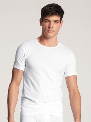 Calida Cotton Code T-shirt Unterwäsche Herren Weiss | 63894-QTCY