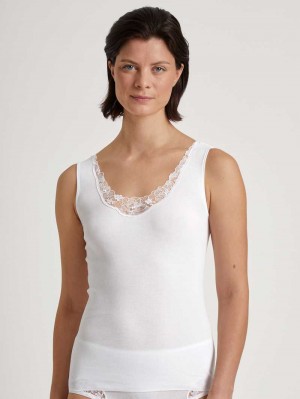 Calida Cotton Desire Tank Top Unterwäsche Damen Weiss | 43078-OWET