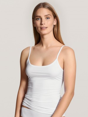 Calida Eco Sense Spaghetti Top Unterwäsche Damen Weiss | 07634-OKLY