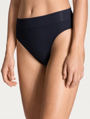 Calida Elastic Brief, High Waist Yoga Damen Dunkelblau | 32715-SCNB