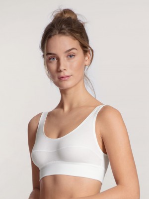 Calida Elastic Bustier Yoga Damen Weiss | 47902-AIKH