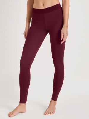 Calida Elastic Leggings Yoga Damen Rot | 70613-JLSU