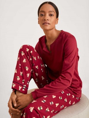 Calida Family & Friends Pyjama Nachtwäsche Damen Rot | 78543-SGVE