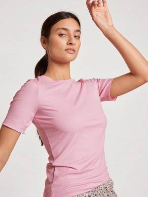 Calida Favourites Desert Shirt Short Sleeve Loungewear Damen Rosa | 96584-QETP