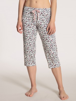 Calida Favourites Dreams 3/4 Pants Nachtwäsche Damen Weiß | 45913-HDJX