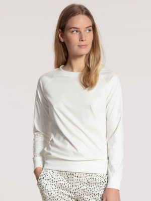 Calida Favourites Dreams Shirt Long Sleeve Loungewear Damen Weiß | 32601-EAZX