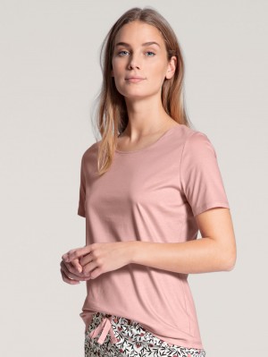 Calida Favourites Dreams Shirt Short Sleeve Loungewear Damen Rosa | 71802-IJPE