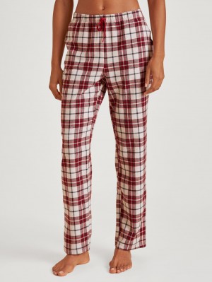 Calida Favourites Holidays Flannel Trousers Nachtwäsche Damen Weiß | 67148-MGQK