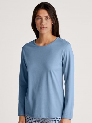 Calida Favourites Joy Shirt Long Sleeve Loungewear Damen Endless Sky | 43820-EXRL