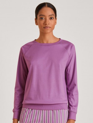 Calida Favourites Kiss Shirt Long Sleeve Yoga Damen Mulberry Mauve | 60137-PFMI