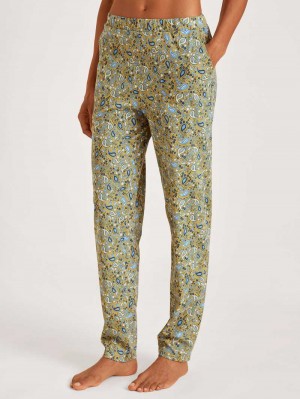 Calida Favourites Paisley Pants Nachtwäsche Damen Gelb | 53287-ITAC