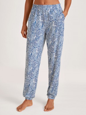 Calida Favourites Paisley Pants Nachtwäsche Damen Blau | 25364-PXSC