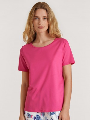 Calida Favourites Serenity Shirt Short-sleeve Loungewear Damen Rosa | 58306-RPWM