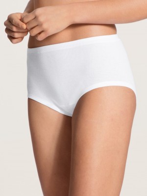 Calida Iconics Midi Brief, High Waist Unterwäsche Damen Weiss | 32596-MHPQ