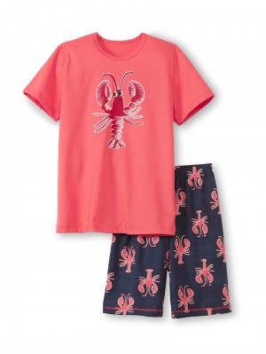 Calida Kids Lobster Short Pyjama Pyjama Kinder Tiefeskoralle | 19053-YCKP