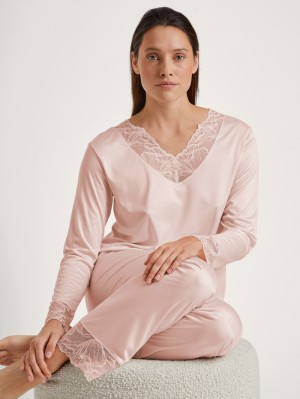 Calida Lace Nights Pyjama Nachtwäsche Damen Rosa | 16730-JVGZ