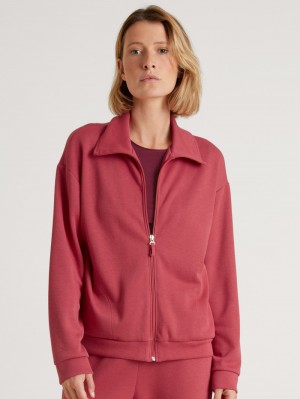 Calida Lounge Butterfly Jacket Loungewear Damen Rot | 21307-WVIU