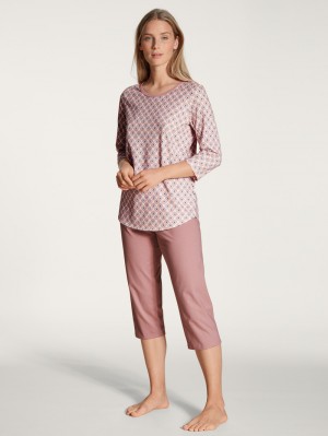 Calida Lovely Nights 3/4 Pyjama Nachtwäsche Damen Rosa | 31674-QCMZ