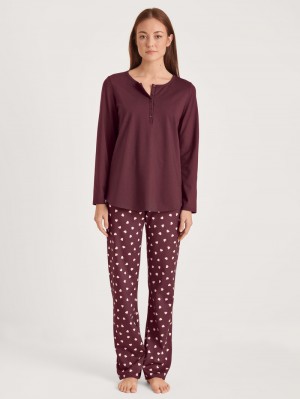 Calida Lovely Nights Pyjama Nachtwäsche Damen Rot | 92073-QNAT