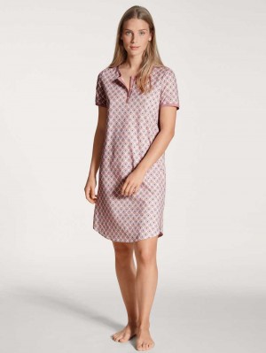 Calida Lovely Nights Sleepshirt, Length 95cm Nachtwäsche Damen Rosa | 50136-MHJZ