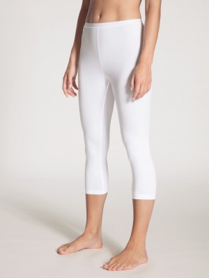 Calida Natural Comfort 3/4 Leggings Unterwäsche Damen Weiss | 52913-RULZ