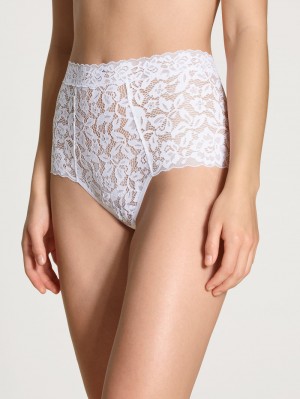 Calida Natural Comfort Lace Brief Unterwäsche Damen Weiss | 94058-NVHO