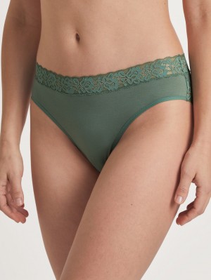 Calida Natural Comfort Lace Brief Unterwäsche Damen Grün | 78539-NKYD