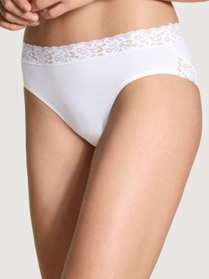 Calida Natural Comfort Lace Brief Unterwäsche Damen Weiss | 80743-IZUD