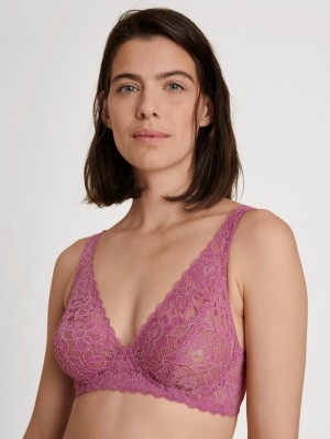 Calida Natural Comfort Lace Soft Non-wired Bra Unterwäsche Damen Rot | 37604-FPRN