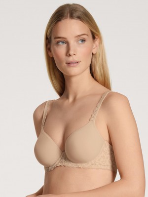 Calida Natural Comfort Lace Spacer Bra Unterwäsche Damen Rosa | 92830-VQDI