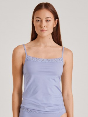 Calida Natural Comfort Lace Spaghetti Top Unterwäsche Damen Lavendel | 67504-TIJH