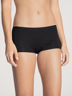 Calida Natural Comfort Shorty Regular Cut Unterwäsche Damen Schwarz | 85971-GHWQ