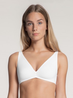 Calida Natural Comfort Soft Bra Unterwäsche Damen Weiss | 84392-VXWY