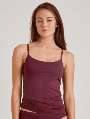 Calida Natural Comfort Spaghetti Top Unterwäsche Damen Rot | 85426-DIRJ