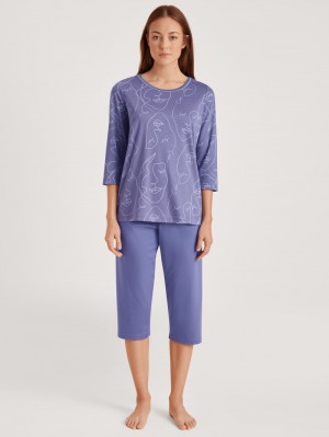 Calida Night Lovers 3/4 Pyjama Nachtwäsche Damen Lila | 28651-QWYU