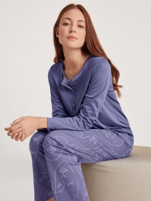 Calida Night Lovers Pyjama Nachtwäsche Damen Lila | 95046-CEYF