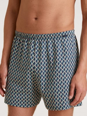 Calida Prints Boxer Shorts Unterwäsche Herren Blau | 70852-ODYP