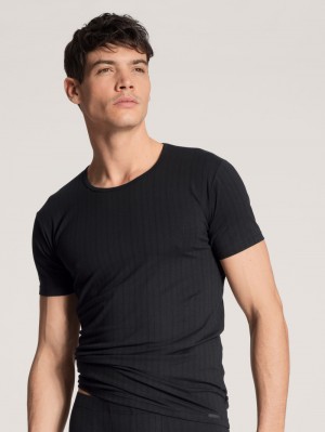 Calida Pure & Style T-shirt Unterwäsche Herren Schwarz | 48013-IVCO