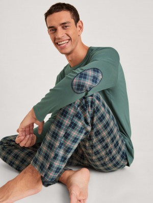 Calida Relax Comfy 4 Pyjama Nachtwäsche Herren Dunkel | 45820-KXBS