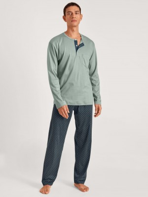 Calida Relax Selected 2 Pyjama Nachtwäsche Herren Grau | 09864-SWCU