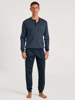 Calida Relax Selected 2 Pyjama With Cuff Nachtwäsche Herren Dunkel | 97523-JKRO